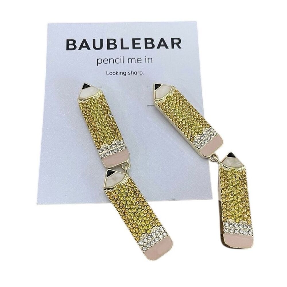 Baublebar Pencil Me In Looking Sharp Rhinestone School / Teacher Pencil Earrings
